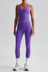 Women's Brushed Crisscross Tank Top & Yoga Leggings Set