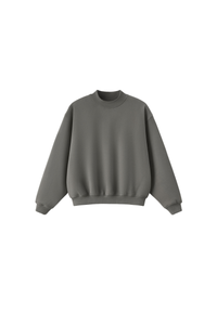 Unisex Fall Streetwear Boxy Mockneck Sweatshirt
