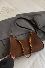 Women's Retro Thick Chain Strap Minimalist Shoulder Bag