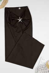 Women's Metal Waist High Slit Starfish Cover-up Bikini Set