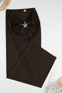 Women's Metal Waist High Slit Starfish Cover-up Bikini Set