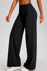 Women's Athletic Flowy Solid Wide Leg Yoga Pants