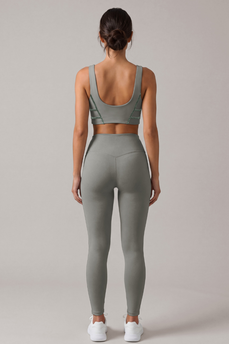 Women's Yoga Sets: Wide Straps Bra And High Waist Leggings