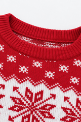 Women's Fall Christmas Snowflake Jacquard Knit Sweater