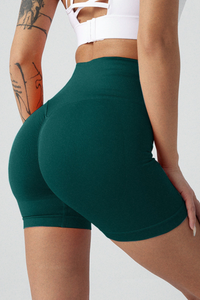 Women's Athletic Pleated Buttocks Lift Slim Shorts