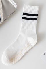 Women's Striped Non-Slip Dots Yoga Pilates Mid-Calf Socks
