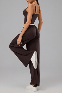 Women's Polka Dot Halter Tank Top And Wide Leg Pants Set