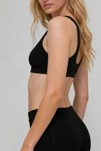 Women's Deep V-Neck Adjustable Strap Padded  Sports Bra