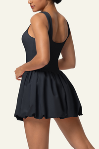 Women's Athletic U-neck One-piece Flower Bud Style Dress