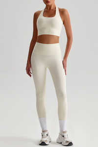 Women's Bare Feel  Cross Back Bra & High Waist Leggings Set