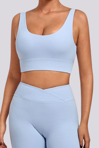Women's U-neck Wide Straps Backless Sports Yoga Bra