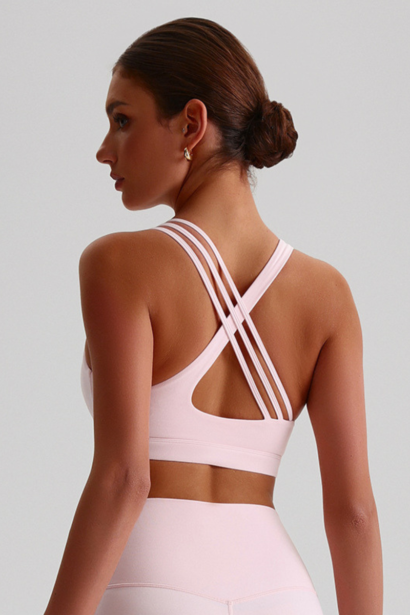 Women's Asymmetrical  Cross Back Sports Bra