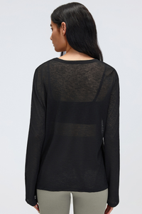 Women's 95g Ultra Light Button Placket Oversized Yoga Top