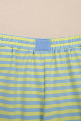 Women's Fall Striped Mockneck Sweatshirt and Shorts Set
