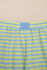 Women's Fall Striped Mockneck Sweatshirt and Shorts Set