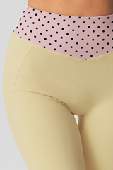 Women's Polka Dot TankTop & V-Waist Split Hem Flare Yoga Pants Set