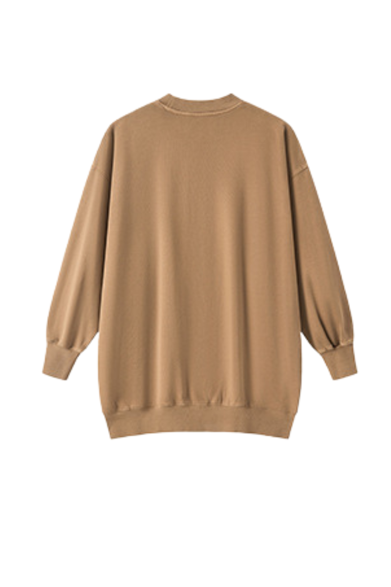 Women's Fall 100% Cotton Drop-Shoulder Long Sweatshirt Dress