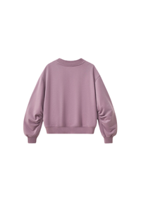Women's Fall Boxy V Neck Drop Shoulder Rib Cuffs Sweatshirt