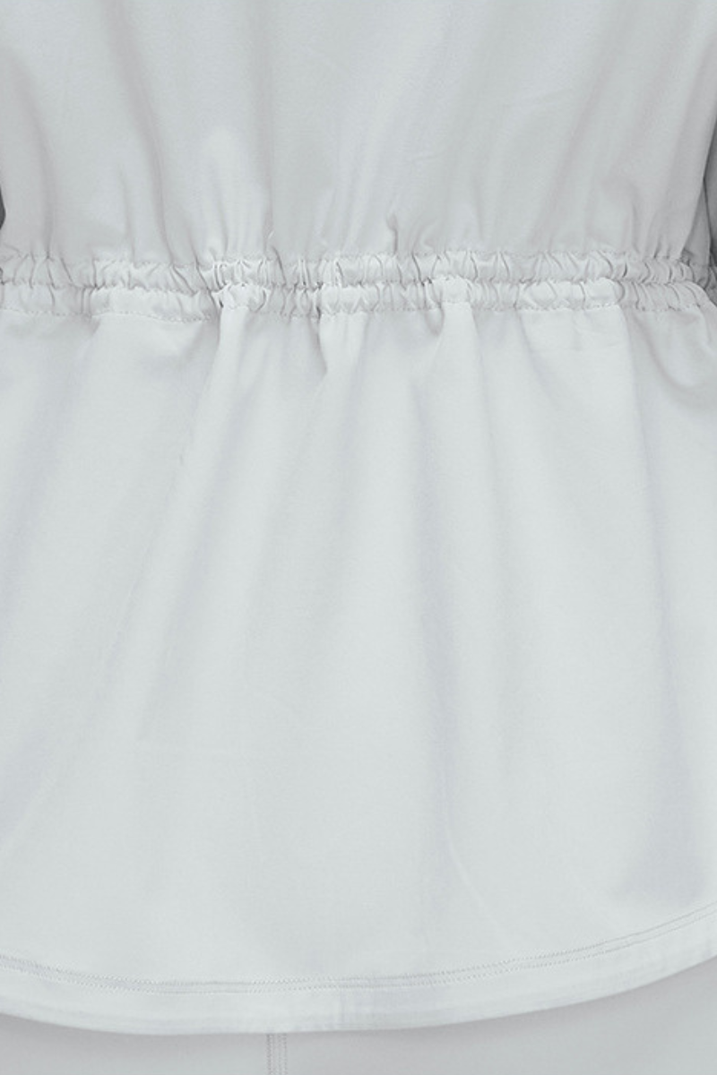 Women's Windproof Drawstring Media Pocket Peplum Jacket