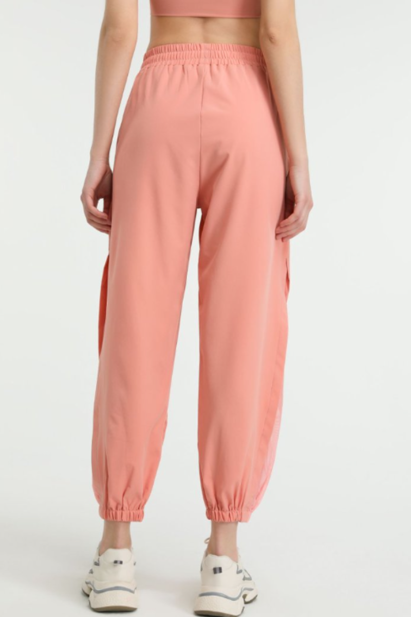Women's Side Mesh Panel Pocket Quick Dry Athletic Jogger