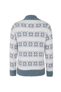 Women Christmas Snowflake Mock Neck Sweater No Cotton Lining