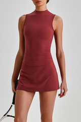 Women's Tennis Mock Neck Tank Top And Mini Skirt 2 Piece Set