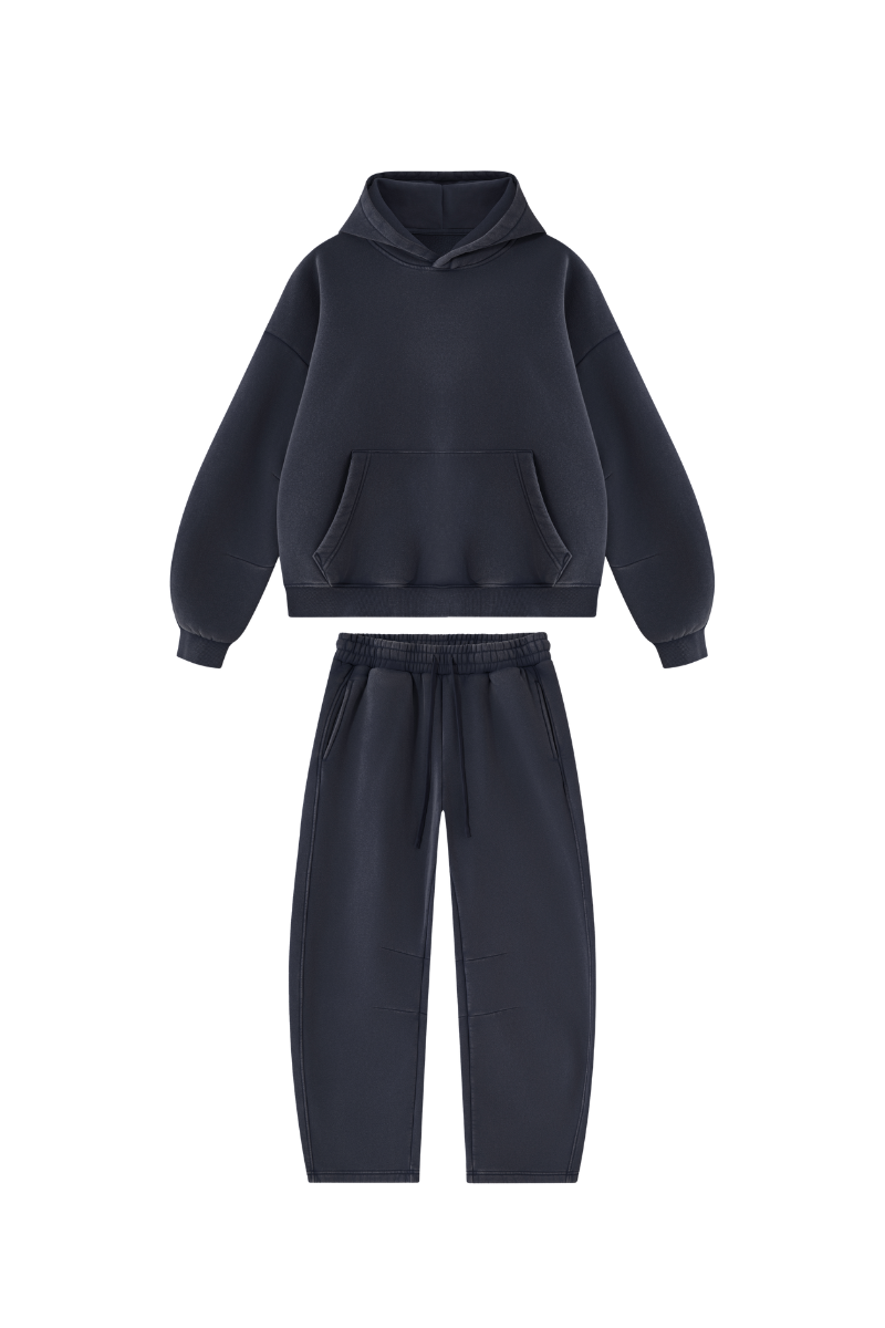 Unisex Fall Fleece Sets:Relaxed Hoodie And Sweatpants