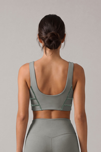 Women's Athletic Nude-Feel High Stretch Wide Straps Bra