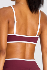 Women's Color-Block  Sports Bra & Cross Waist Shorts Set