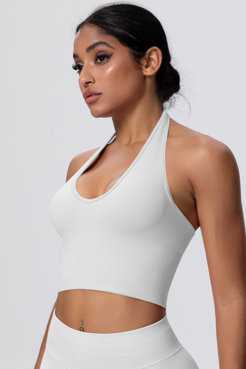 Women's Seamless Halter Backless Sports Tank Top