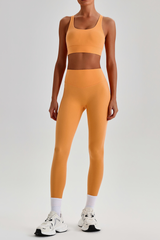 Women's Wide Strap Sports Bra & No Front Seam Leggings Set