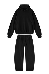 Women's 100% Cotton Fall Washed Hoodie & Curved Sweatpant Set