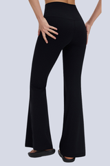 Women's Athletic High-waist Solid Flared Yoga Pants
