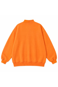 Women's Fall Letter Appliqué Embroidery Mockneck Sweatshirt