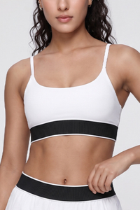 Women's Color Block Ribbed Thin Strap Sports Bra