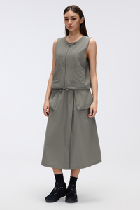 Women's Workwear Sleeveless  Drawstring Waist Cargo Vest