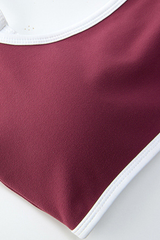 Women's Athletic Color-Block U-neck Adjustable Straps Bra