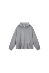 Men's Fall Winter 100% Cotton Washed Frayed Hem Hoodie
