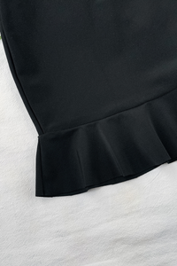 Women's V-Neck Ruffle Solid Cinched Waist Slimming Swimsuit