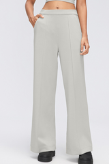 Women's Fall Center Pleat Hidden Card Pocket Wide Leg Pants