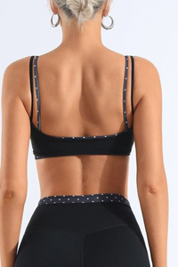 Women's Polka Dot Colorblock Two-Piece Look Thin Strap Bra