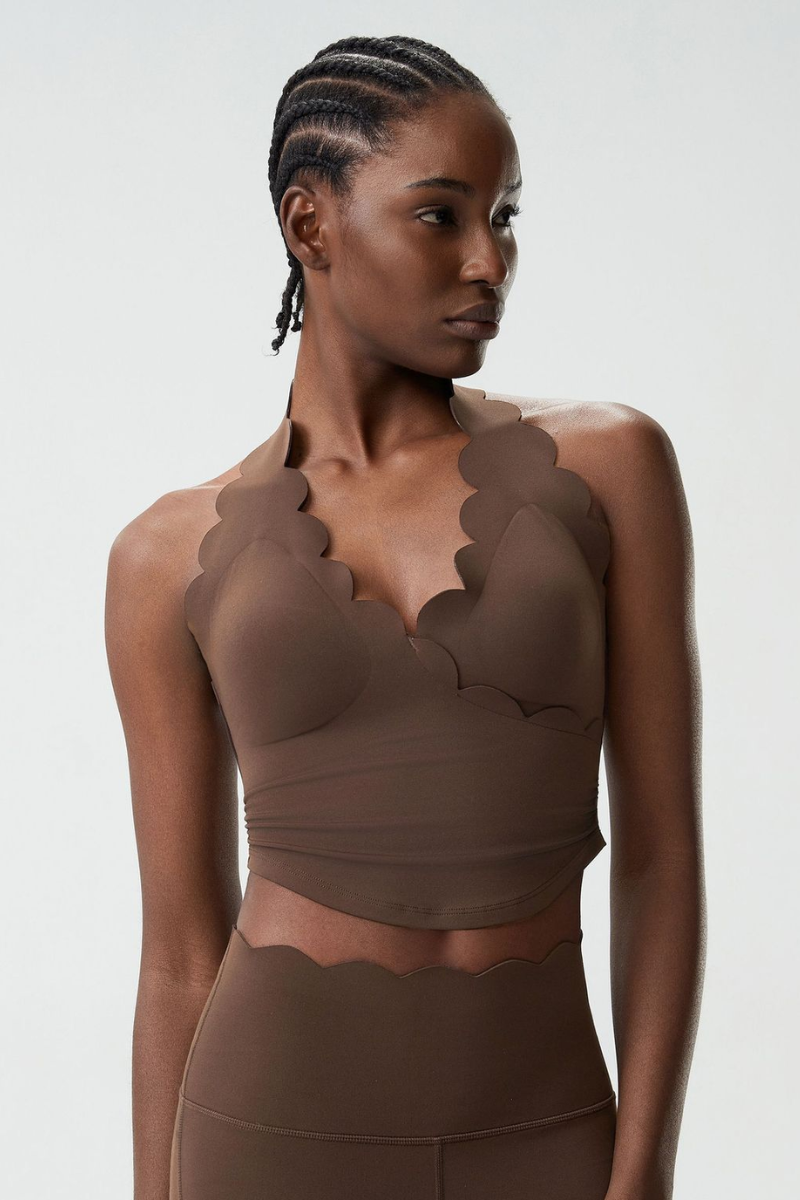 Women's Petal Halter Neck Athletic Tank Top