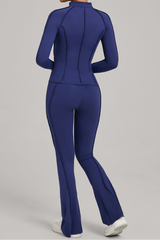 Ladies' zipper long-sleeve two-piece set