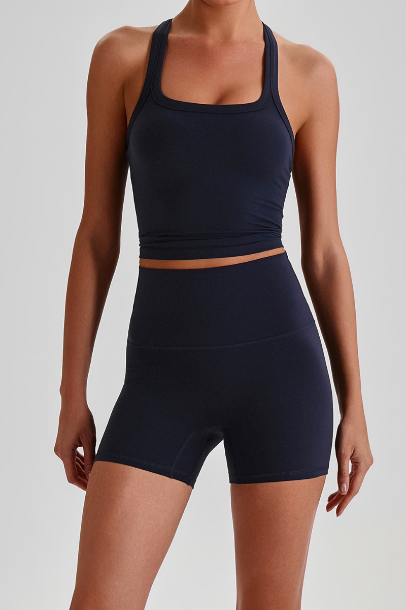 Women's High Impact Compression Tank Top&High Rise Short Set
