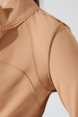 Women's Winter Stand Collar Full Zip Fleece Lined Yoga Jacket