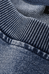 Unisex Fall 380G Heavyweight Washed Denim Relaxed Pullover