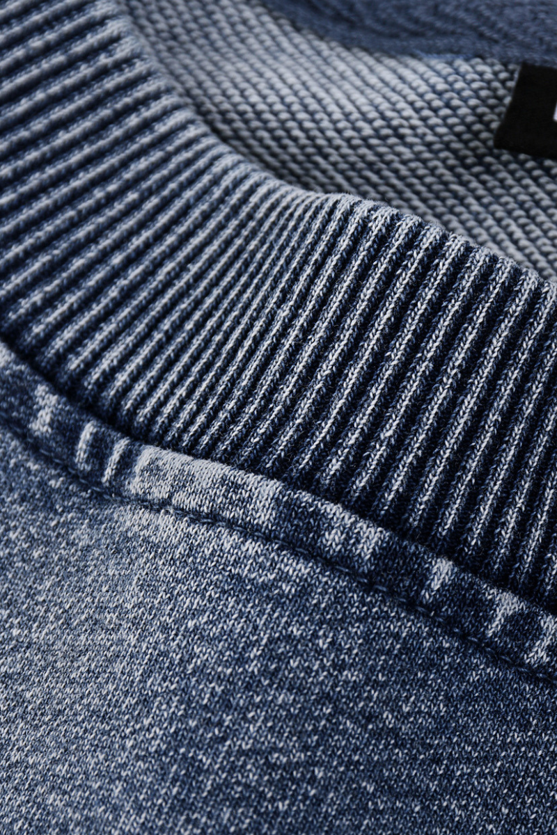Unisex Fall 380G Heavyweight Washed Denim Relaxed Pullover