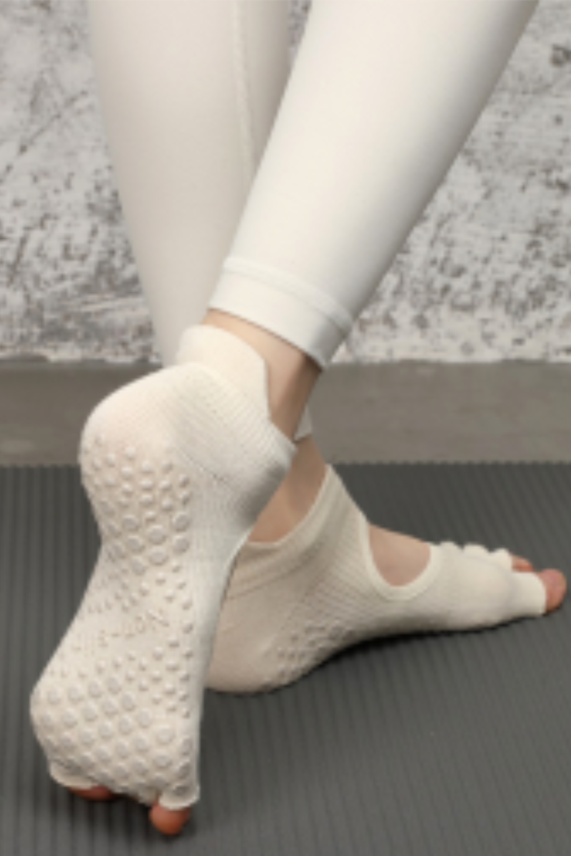 Women's Solid Color Pilates Yoga Grip Five-Toe Socks
