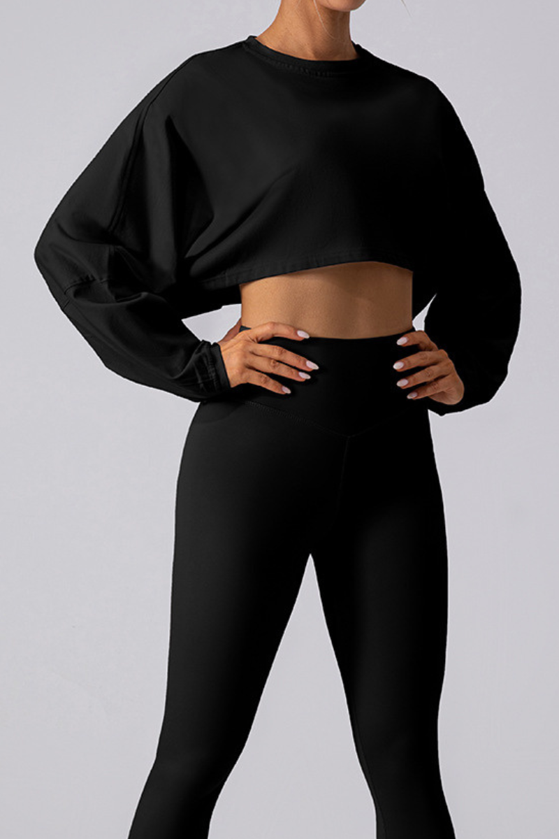 Women's Oversized Drop Shoulder Crew Neck Cover-Up Top