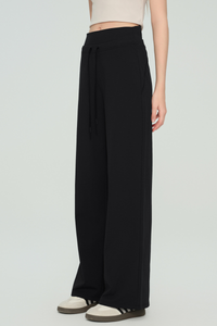 Women's Double Waist Drawstring Wide Straight Leg Yoga Pants